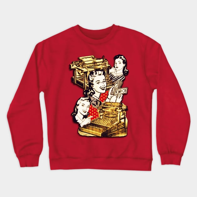 Quirky Office Gals Crewneck Sweatshirt by Jan4insight TeeStore